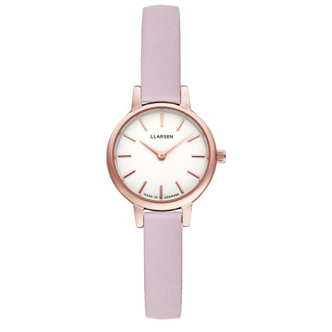 【オリジナルアクセサリープレゼント】LLARSEN Lykke (LW45) Rose gold with pink leather strap Made in Denmark 正規輸入代理店 エルラーセン 北欧 ミニマル シンプル ベーシック ペアウォッチ　ローズゴールド　ピンク　腕時計　145RWRL 2