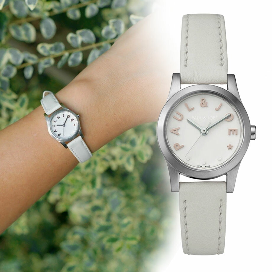【SALE】 PAUL & JOE paul & joe paul and joe ポール＆ジョー ロゴ 腕時計 レディース ホワイト 白シルバー 革ベルト レザー ギフト プレゼント ポールアンドジョー Logo Index おしゃれ オシャレ かわいい シンプル レトロ 時計　PJ702309のサムネイル