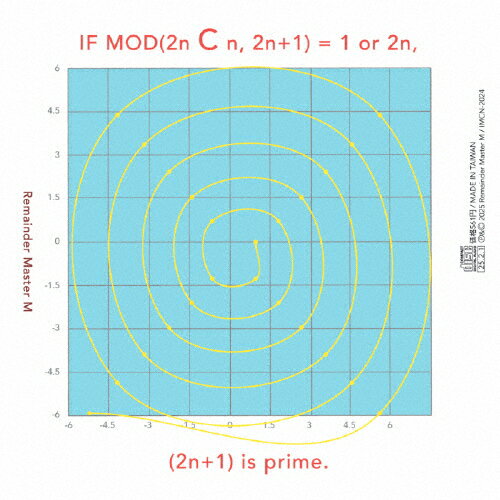 品　番：IMCN-2024発売日：2025年02月01日発売出荷目安：5〜10日□「返品種別」について詳しくはこちら□Remainder Master M品　番：IMCN-2024発売日：2025年02月01日発売出荷目安：5〜10日□「返品種別」について詳しくはこちら□CDアルバム軽音楽(ダンスミュージック,BGM等)発売元：インディーズ・メーカー※インディーズ商品につき、お届けまでにお時間がかかる場合がございます。予めご了承下さい。エクセルを使って、n＝1,000ぐらいまでは確かめましたが、その後は、皆さんで確かめてください。楽しんで？！！（ここにある、MOD(2n C n, 2n＋1）は、2n C n を (2n＋1) で割った時の、「余り」のことです。2n C n は、組み合わせの数で…）。 (C)RS収録情報《1枚組 収録数:24曲》&nbsp;1.A《Remainder Master M》&nbsp;2.B-1&nbsp;3.B-2&nbsp;4.C&nbsp;5.D&nbsp;6.E&nbsp;7.F&nbsp;8.G&nbsp;9.H&nbsp;10.I&nbsp;11.J&nbsp;12.K&nbsp;13.L&nbsp;14.M-1&nbsp;15.M-2&nbsp;16.N&nbsp;17.O&nbsp;18.P&nbsp;19.Q&nbsp;20.R&nbsp;21.S-1&nbsp;22.S-2&nbsp;23.S-3&nbsp;24.T