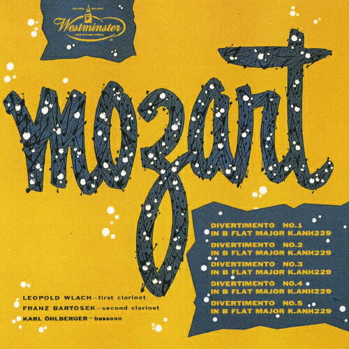 品　番：UCCW-9018発売日：2019年12月18日発売出荷目安：5〜10日□「返品種別」について詳しくはこちら□※数量限定につき、お一人様1枚(組)限り録音:1949年、1953年 ウィーン品　番：UCCW-9018発売日：2019年12月18日発売再プレス日：2023年12月06日発売出荷目安：5〜10日□「返品種別」について詳しくはこちら□CDアルバム室内楽曲発売元：ユニバーサル ミュージック限定盤/UHQCD※数量限定につき、お一人様1枚(組)限りウラッハ、バルトシェック、エールベルガー、ウィーン・フィルの名手によるクラリネット2本とファゴットのトリオ。モーツァルトらしく、軽妙な娯楽作品でありながら、きわめて香り高い魅力的なアンサンブルの醍醐味を堪能できます。 (C)RS収録情報《1枚組 収録数:25曲》&nbsp;1.ディヴェルティメント第1番 変ロ長調 K.439B (ANH.229)の1 第1楽章: ALLEGRO《録音:1949年、1953年 ウィーン》&nbsp;2.ディヴェルティメント第1番 変ロ長調 K.439B (ANH.229)の1 第2楽章: MENUETTO&nbsp;3.ディヴェルティメント第1番 変ロ長調 K.439B (ANH.229)の1 第3楽章: ADAGIO&nbsp;4.ディヴェルティメント第1番 変ロ長調 K.439B (ANH.229)の1 第4楽章: MENUETTO&nbsp;5.ディヴェルティメント第1番 変ロ長調 K.439B (ANH.229)の1 第5楽章: RONDO (ALLEGRO)&nbsp;6.ディヴェルティメント第2番 変ロ長調 K.439B (ANH.229)の2 第1楽章: ALLEGRO&nbsp;7.ディヴェルティメント第2番 変ロ長調 K.439B (ANH.229)の2 第2楽章: MENUETTO&nbsp;8.ディヴェルティメント第2番 変ロ長調 K.439B (ANH.229)の2 第3楽章: ADAGIO&nbsp;9.ディヴェルティメント第2番 変ロ長調 K.439B (ANH.229)の2 第4楽章: MENUETTO&nbsp;10.ディヴェルティメント第2番 変ロ長調 K.439B (ANH.229)の2 第5楽章: RONDO&nbsp;11.ディヴェルティメント第3番 変ロ長調 K.439B (ANH.229)の3 第1楽章: ALLEGRO&nbsp;12.ディヴェルティメント第3番 変ロ長調 K.439B (ANH.229)の3 第2楽章: MENUETTO&nbsp;13.ディヴェルティメント第3番 変ロ長調 K.439B (ANH.229)の3 第3楽章: ADAGIO&nbsp;14.ディヴェルティメント第3番 変ロ長調 K.439B (ANH.229)の3 第4楽章: MENUETTO&nbsp;15.ディヴェルティメント第3番 変ロ長調 K.439B (ANH.229)の3 第5楽章: RONDO (ALLEGRO ASSAI)&nbsp;16.ディヴェルティメント第4番 変ロ長調 K.439B (ANH.229)の4 第1楽章: ALLEGRO&nbsp;17.ディヴェルティメント第4番 変ロ長調 K.439B (ANH.229)の4 第2楽章: LARGHETTO&nbsp;18.ディヴェルティメント第4番 変ロ長調 K.439B (ANH.229)の4 第3楽章: MENUETTO&nbsp;19.ディヴェルティメント第4番 変ロ長調 K.439B (ANH.229)の4 第4楽章: ADAGIO&nbsp;20.ディヴェルティメント第4番 変ロ長調 K.439B (ANH.229)の4 第5楽章: RONDO (ALLEGRETTO)&nbsp;21.ディヴェルティメント第5番 変ロ長調 K.439B (ANH.229)の5 第1楽章: ADAGIO&nbsp;22.ディヴェルティメント第5番 変ロ長調 K.439B (ANH.229)の5 第2楽章: MENUETTO&nbsp;23.ディヴェルティメント第5番 変ロ長調 K.439B (ANH.229)の5 第3楽章: ADAGIO&nbsp;24.ディヴェルティメント第5番 変ロ長調 K.439B (ANH.229)の5 第4楽章: POLONAISE&nbsp;25.ディヴェルティメント第5番 変ロ長調 K.439B (ANH.229)の5 第5楽章: ROMANZE (ANDANTE)