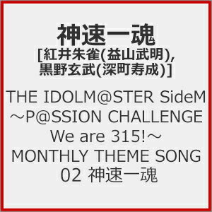 [初回仕様]THE IDOLM@STER SideM 〜P@SSION CHALLENGE We are 315!〜 MONTHLY THEME SONG 02 神速一魂/神速一魂[紅井朱雀(益山武明),黒野玄武(深町寿成)][CD]【返品種別A】