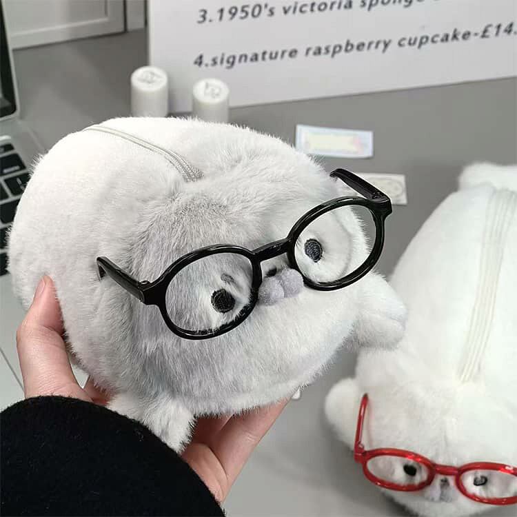 筆入れ 立体 ぬいぐるみ 文具入れ ペンケース 収納ケース 可愛い 動物デザイン 学生 アザラシ ペンケース 小学生 中学生 高校生 グッズ 丸っこいメガネアザラシ もふもふ立体ぬいぐるみ風 キャラポーチ 文具 収納 かわいい プレゼント josho-shop5-10006926 JOSHOショップ サンプル画像3