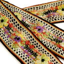 ヴィンテージ刺繍リボン(小花) 0.8m ★少々ほつれあり