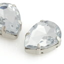 爪付き しずく形アクリル18x13mm Crystal<2個入り>