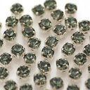 爪付き 円形クリスタル4.5mm Black Diamond ＜10個入り＞