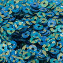 プリント柄スパンコール 4mm D.Aqua/Gold<1.5g入り>