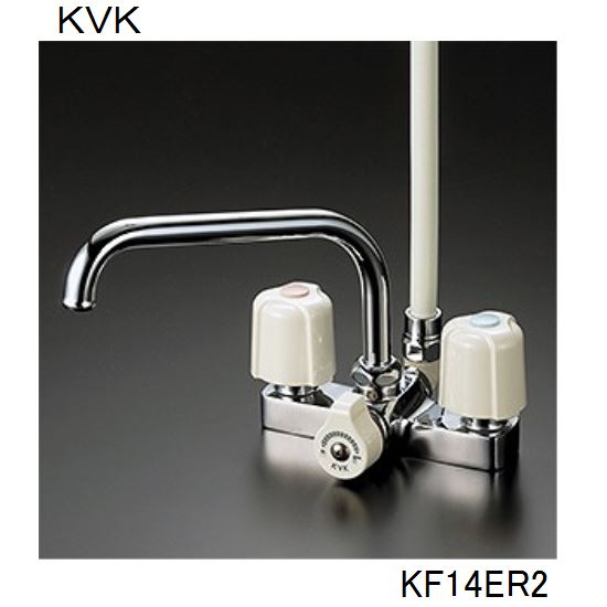 Rakuten - KVK 浴室用 KF14ER2 デッキ型2ハンドルシャワー　240mmパイプ付