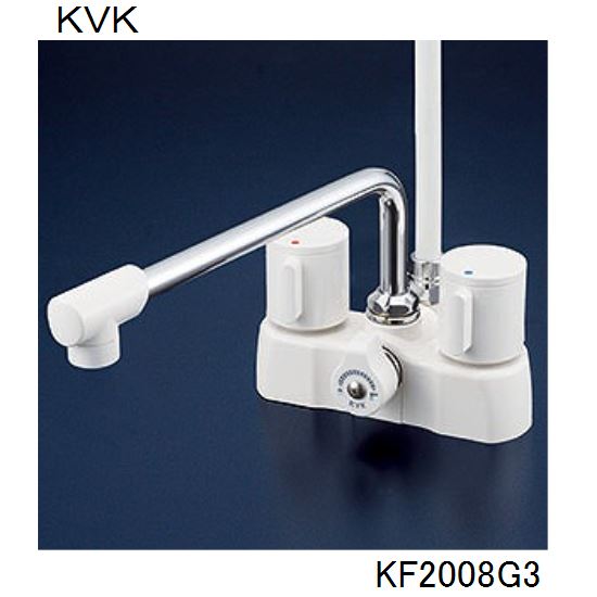 Rakuten - KVK 浴室用 KF2008G3 デッキ型2ハンドルシャワー 取付ピッチ100mm、120mm対応