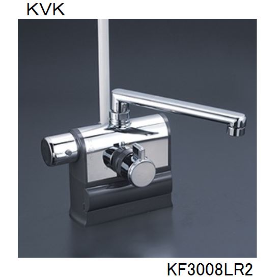 乐天商城 - KVK 浴室用 KF3008LR2 デッキ形サーモスタット式シャワー　左ハンドル仕様　240mmパイプ付