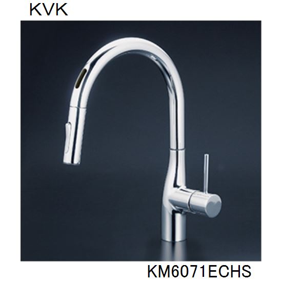 Rakuten - KVK キッチン用 KM6071ECHS 撥水シングルシャワー付混合栓（センサー付）