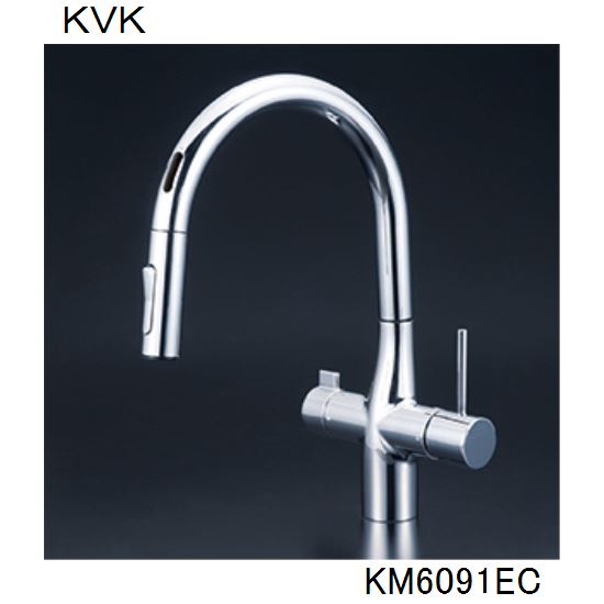 Rakuten - KVK キッチン用 KM6091EC 撥水ビルトイン浄水器用シングルシャワー付混合栓（センサー）