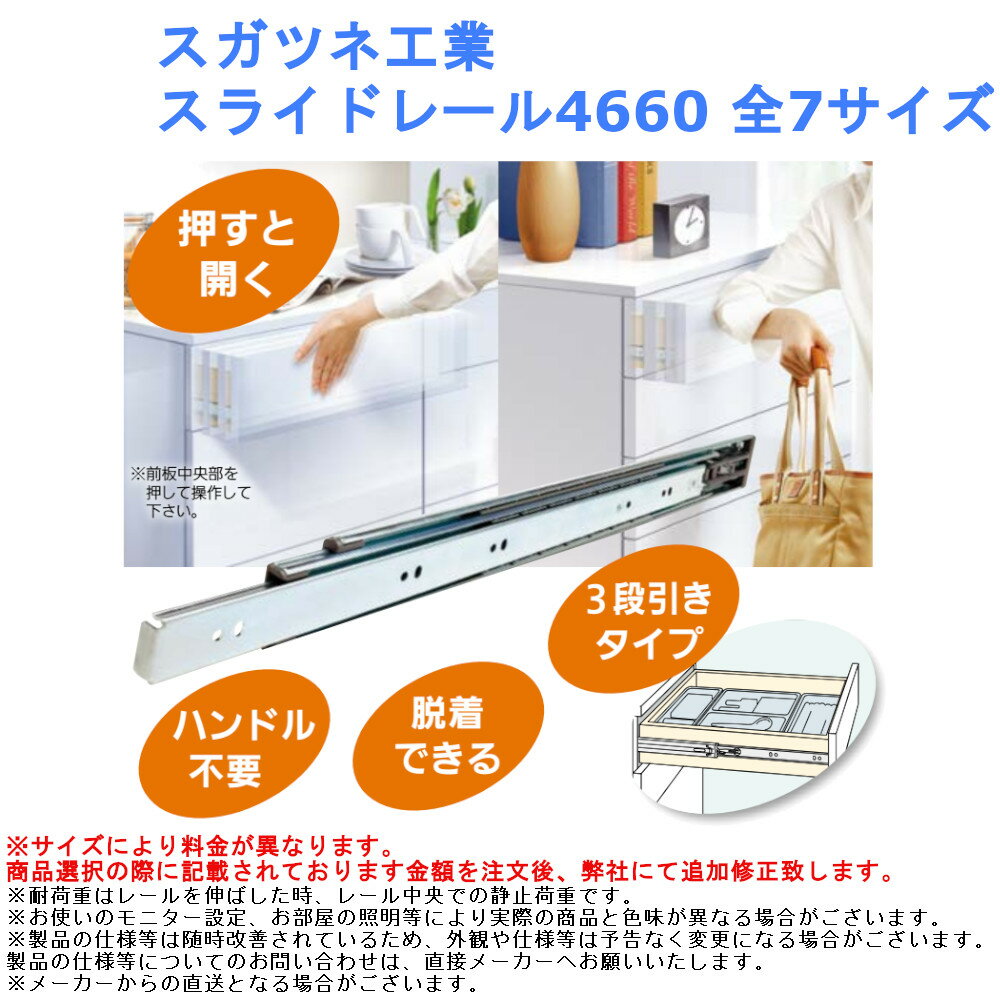 机 キャビネット 引き出し 側面 横 DIY キーボード 引出し 押す プッシュ スガツネ工業 スライドレール..