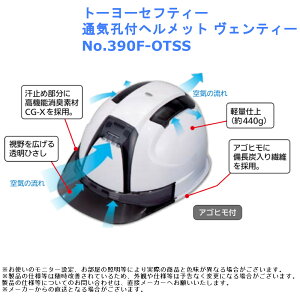 堕落 飛来 落下物 工事 災害 防災 スチロールライナー トーヨーセフティー 通気孔付ヘルメット ヴェンティー 品番:No.390F-OTSS