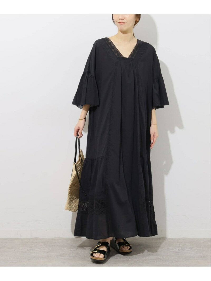 Rakuten - 《予約》コットンボイルVネックレースワンピース JOURNAL STANDARD relume ジャーナル スタンダード レリューム ワンピース・ドレス ワンピース ブラック ブルー【先行予約】*【送料無料】[Rakuten Fashion]