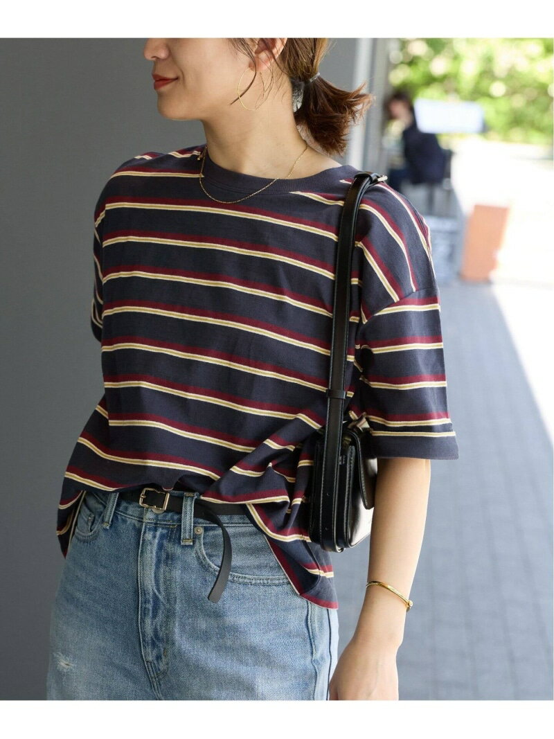 《追加予約4》汗ジミ防止ボーダービッグT JOURNAL STANDARD ジャーナル スタンダード トップス カットソー・Tシャツ ネイビー【先行予約】*【送料無料】[Rakuten Fashion]のサムネイル