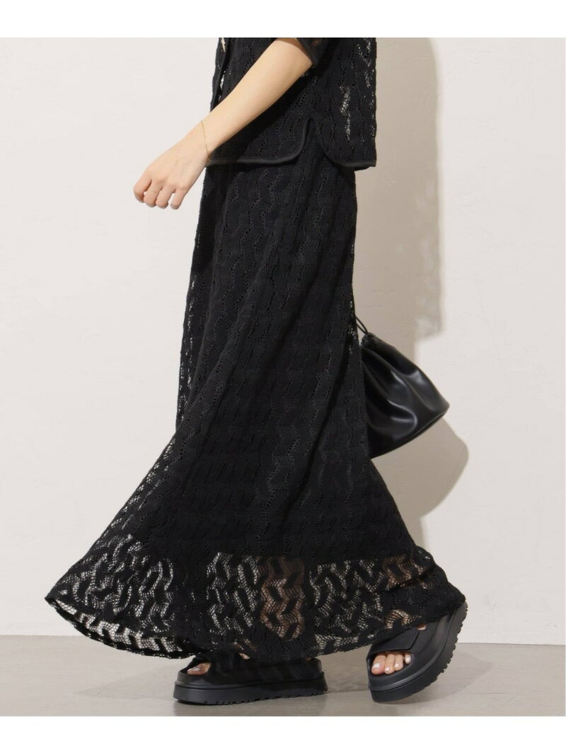 Rakuten - 《WEB限定追加予約》【TORRAZZO DONNA/トラッゾドンナ】ジオメトリックレーススカート JOURNAL STANDARD relume ジャーナル スタンダード レリューム スカート ロング・マキシスカート ブラック ベージュ【先行予約】*【送料無料】[Rakuten Fashion]