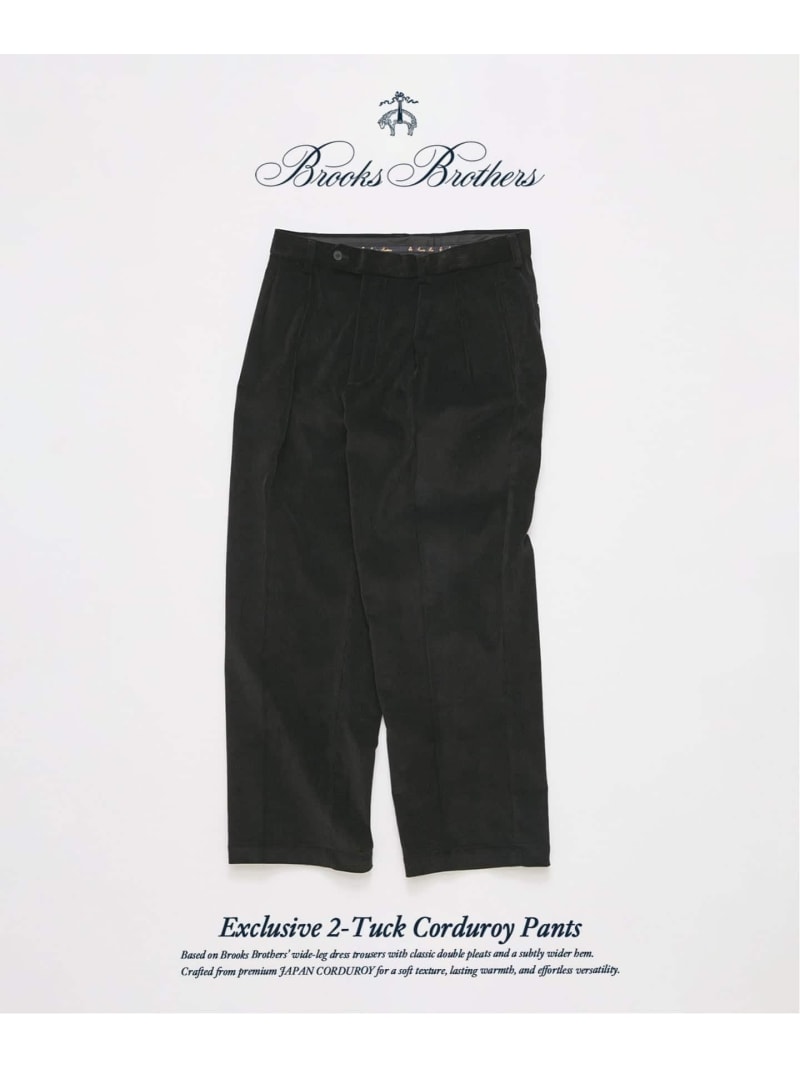 《予約》Brooks Brothers / ブルックス ブラザーズ 別注 2タック コーデュロイ パンツ JOURNAL STANDARD ジャーナル スタンダード パンツ スラックス・ドレスパンツ ブラック グレー【先行予約】*【送料無料】[Rakuten Fashion]