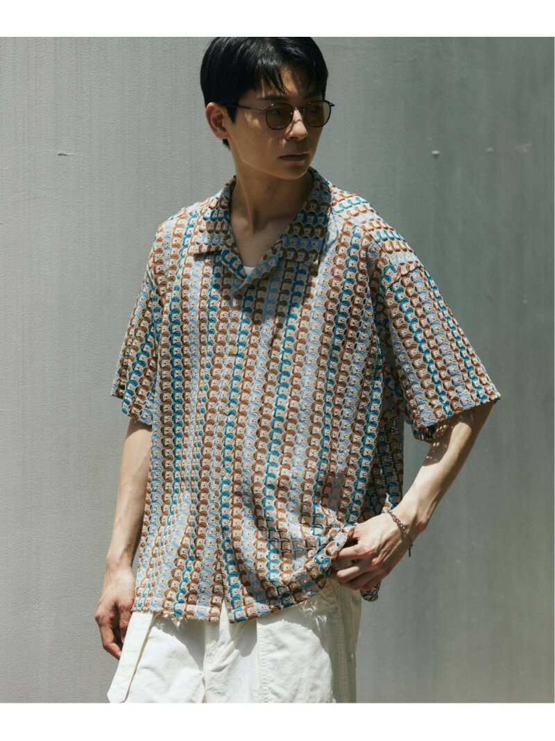 アブストラクト レース 半袖 シャツ JOURNAL STANDARD ジャーナル スタンダード トップス シャツ・ブラウス ネイビー ベージュ ブラック ホワイト【送料無料】[Rakuten Fashion]のサムネイル