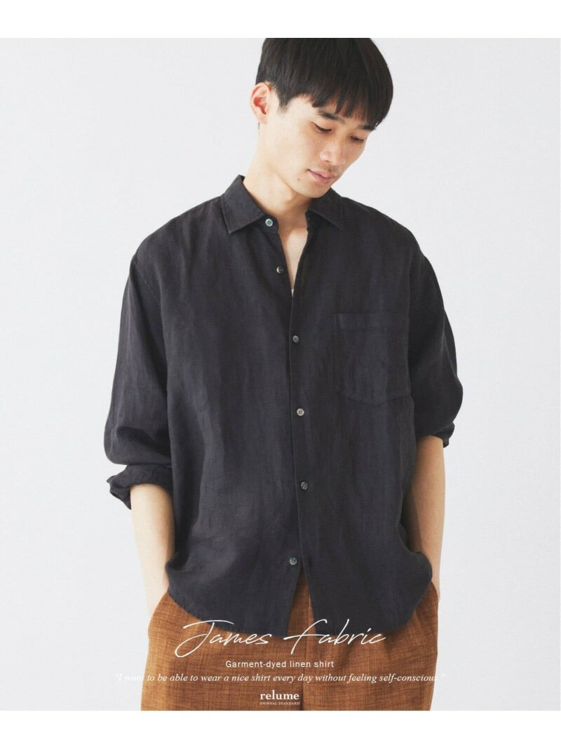 JAMES FABRIC / ジェームスファブリック ガーメントダイ リネンシャツ JOURNAL STANDARD relume ジャーナル スタンダード レリューム トップス シャツ・ブラウス ブラック ピンク グレー ブルー ホワイト【送料無料】[Rakuten Fashion]
