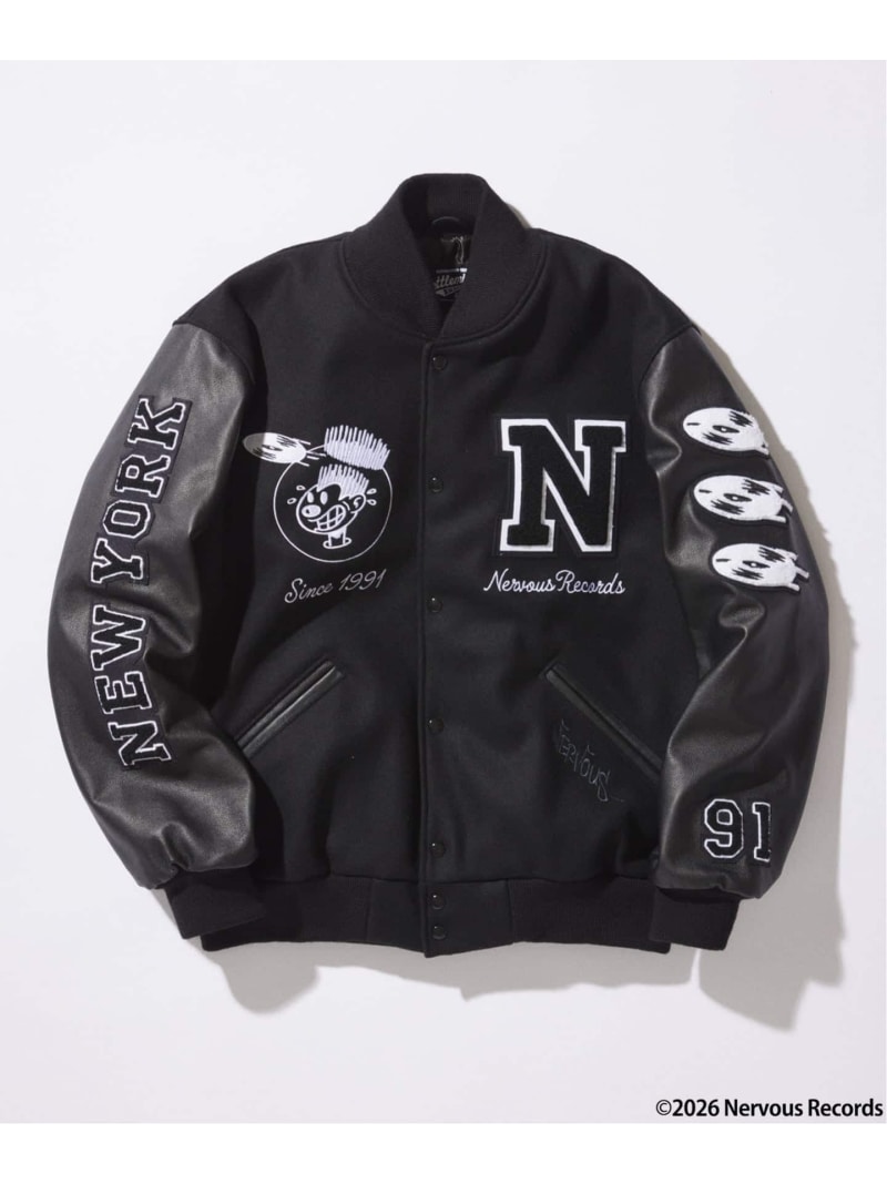 Rakuten - Nervous Records / ナーヴァス・レコーズ * JOURNAL STANDARD ジャケット JOURNAL STANDARD ジャーナル スタンダード ジャケット・アウター スタジャン・スカジャン ブラック【送料無料】[Rakuten Fashion]