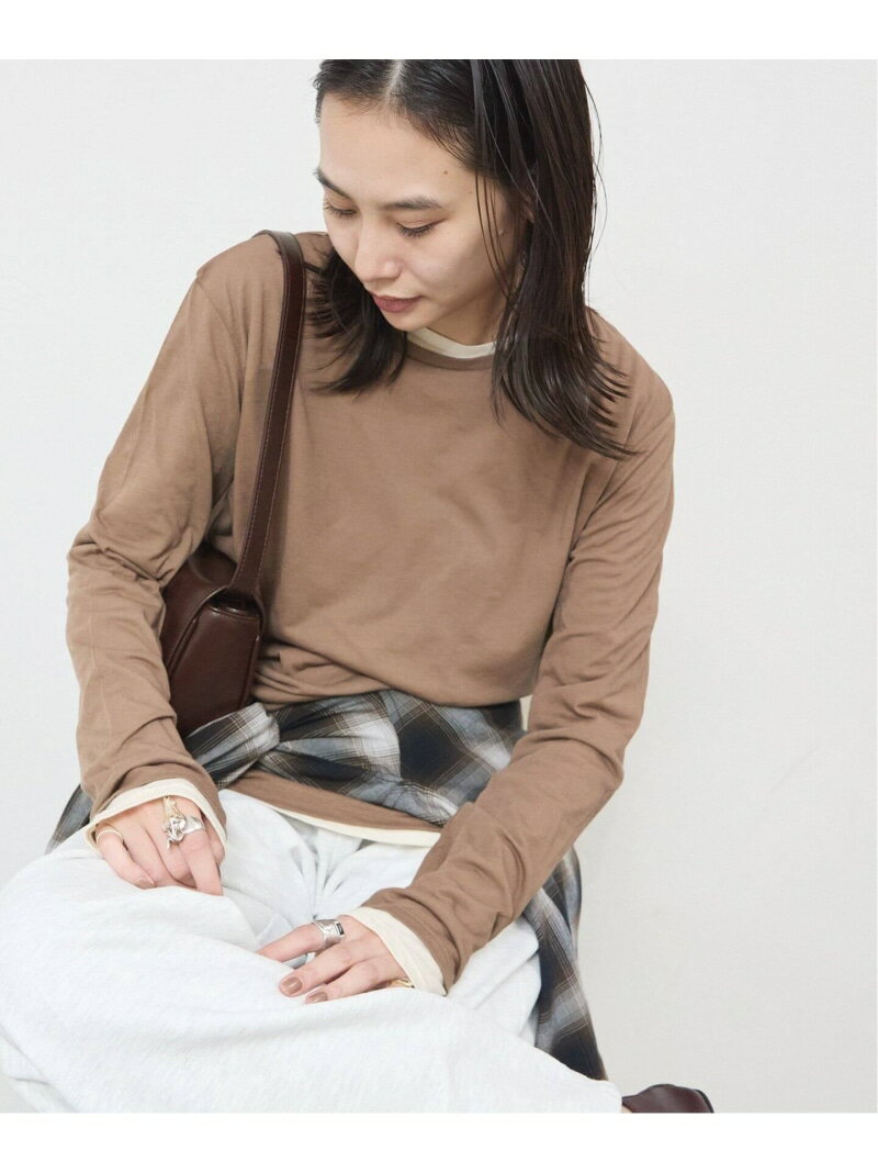 《追加》クルーネックシアーロングTシャツ JOURNAL STANDARD ジャーナル スタンダード トップス カットソー・Tシャツ ベージュ ブラウン ピンク【送料無料】[Rakuten Fashion]のサムネイル