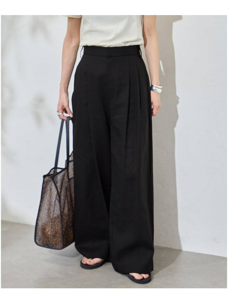 樂天商城 - リネンライクロングスラブパンツ JOURNAL STANDARD ジャーナル スタンダード パンツ その他のパンツ ベージュ ブラック【送料無料】[Rakuten Fashion]