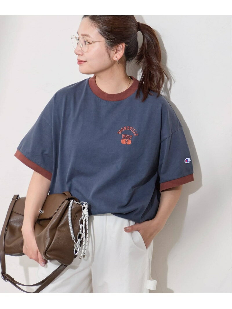 樂天商城 - 《予約》別注【CHAMPION/チャンピオン】16/1 Jersey Ringer TEE JOURNAL STANDARD ジャーナル スタンダード トップス カットソー・Tシャツ ネイビー ベージュ ブラウン グリーン【先行予約】*【送料無料】[Rakuten Fashion]