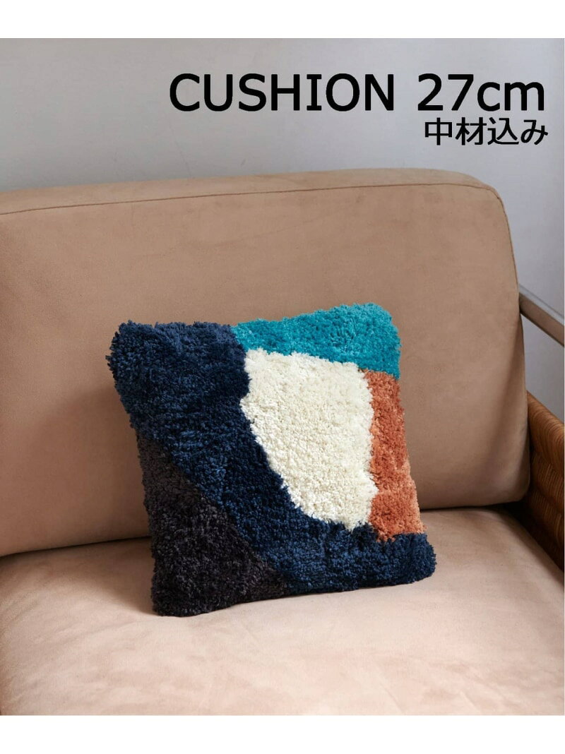 PICFAIR CUSHION 27cm角 ピクフェアクッション 中材込み JOURNAL STANDARD FURNITURE ジャーナルスタンダードファニチャー インテリア・生活雑貨 クッション・クッションカバー イエロー ネイビー[Rakuten Fashion]