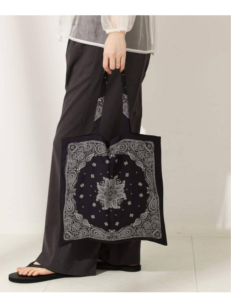 《追加》Minimal Bandana Silk Totebag:トートバッグ JOURNAL STANDARD L'ESSAGE ジャーナルスタンダード レサージュ バッグ トートバッグ ブラック レッド