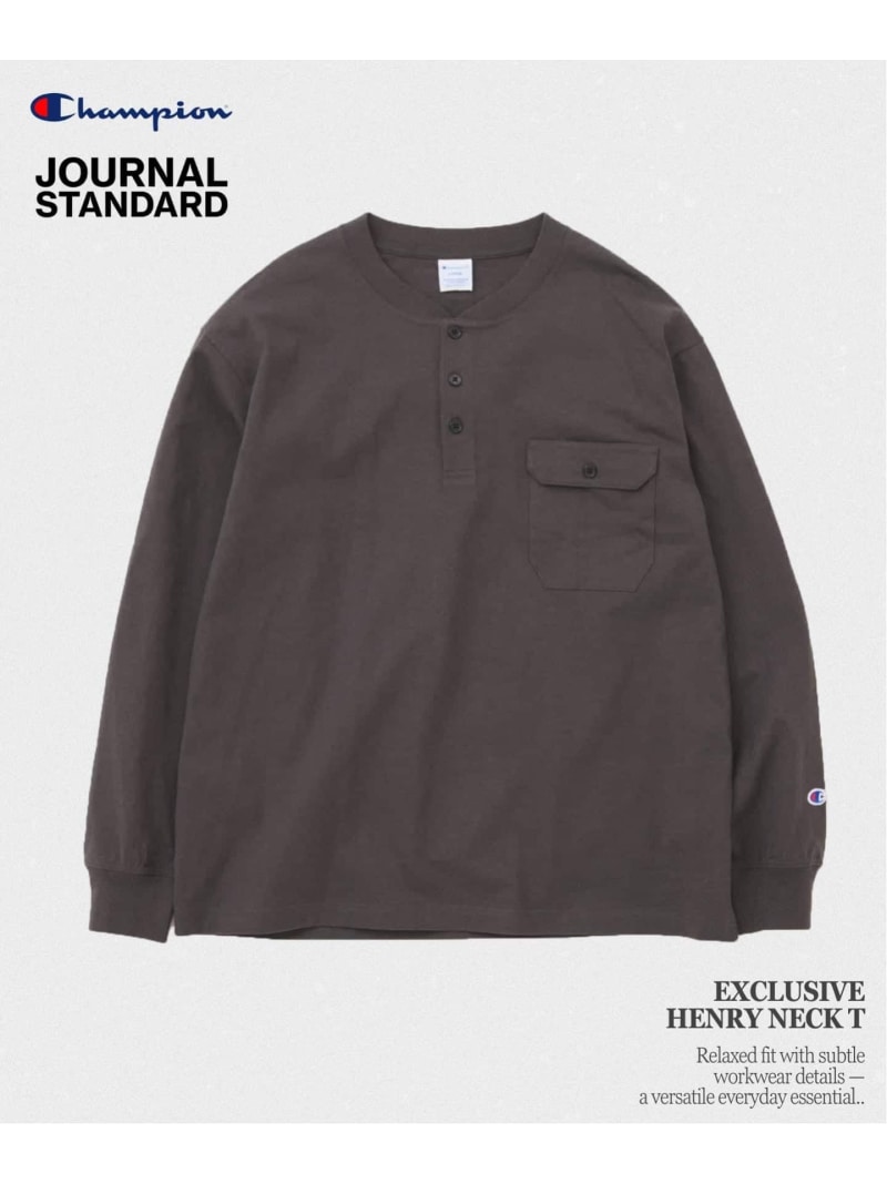 《予約》CHAMPION / チャンピオン for JS 長袖 ヘンリーネック JOURNAL STANDARD ジャーナル スタンダード トップス カットソー・Tシャツ ブラック ホワイト ブラウン グリーン【先行予約】*【送料無料】[Rakuten Fashion]