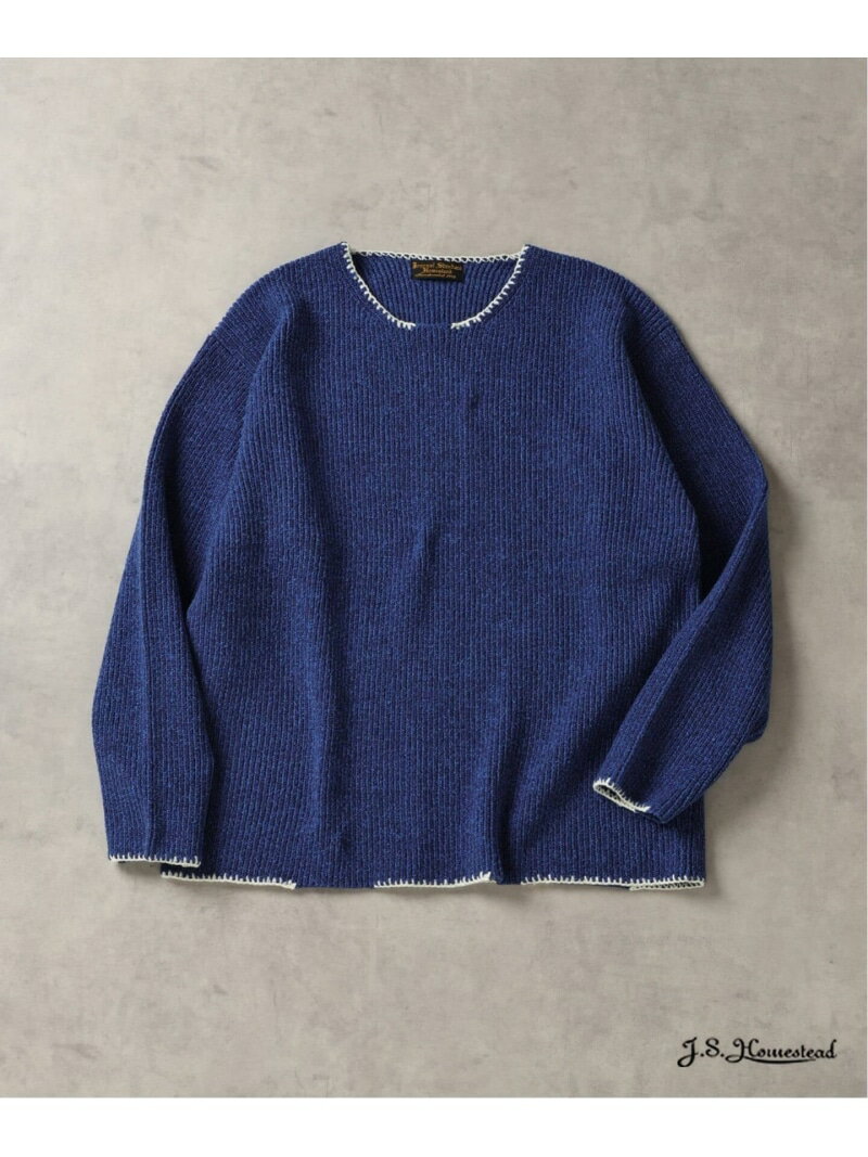 《予約》J.S.Homestead / ブランケット ステッチ リブ ニット JOURNAL STANDARD ジャーナル スタンダード トップス ニット ベージュ ブラック ブルー【先行予約】*【送料無料】[Rakuten Fashion]