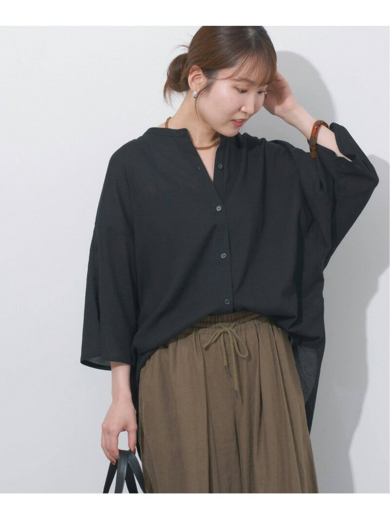 楊柳バンドカラーシャツ JOURNAL STANDARD relume ジャーナル スタンダード レリューム トップス シャ..