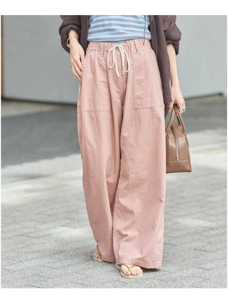 樂天商城 - 《予約》コットンリネン EASY Utility パンツ JOURNAL STANDARD ジャーナル スタンダード パンツ その他のパンツ カーキグリーン ホワイト ピンク【先行予約】*【送料無料】[Rakuten Fashion]