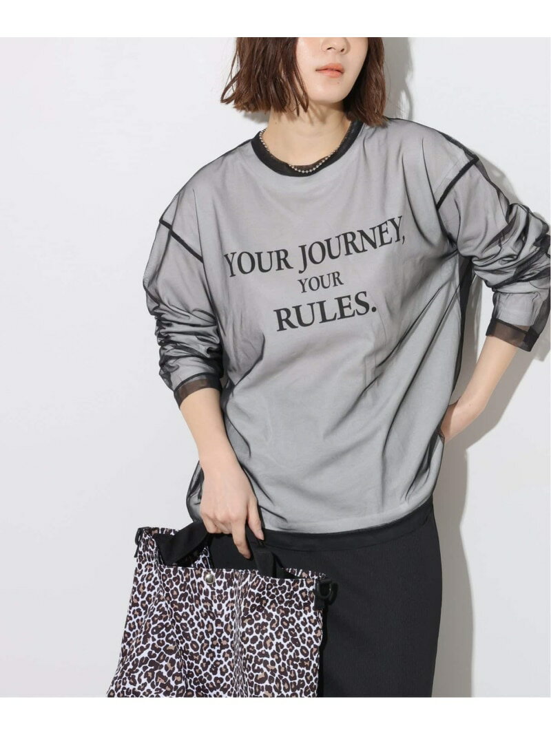 チュールレイヤードロゴロングTEE JOURNAL STANDARD relume ジャーナル スタンダード レリューム トップス カットソー・Tシャツ ブラック ブラウン【送料無料】[Rakuten Fashion]のサムネイル