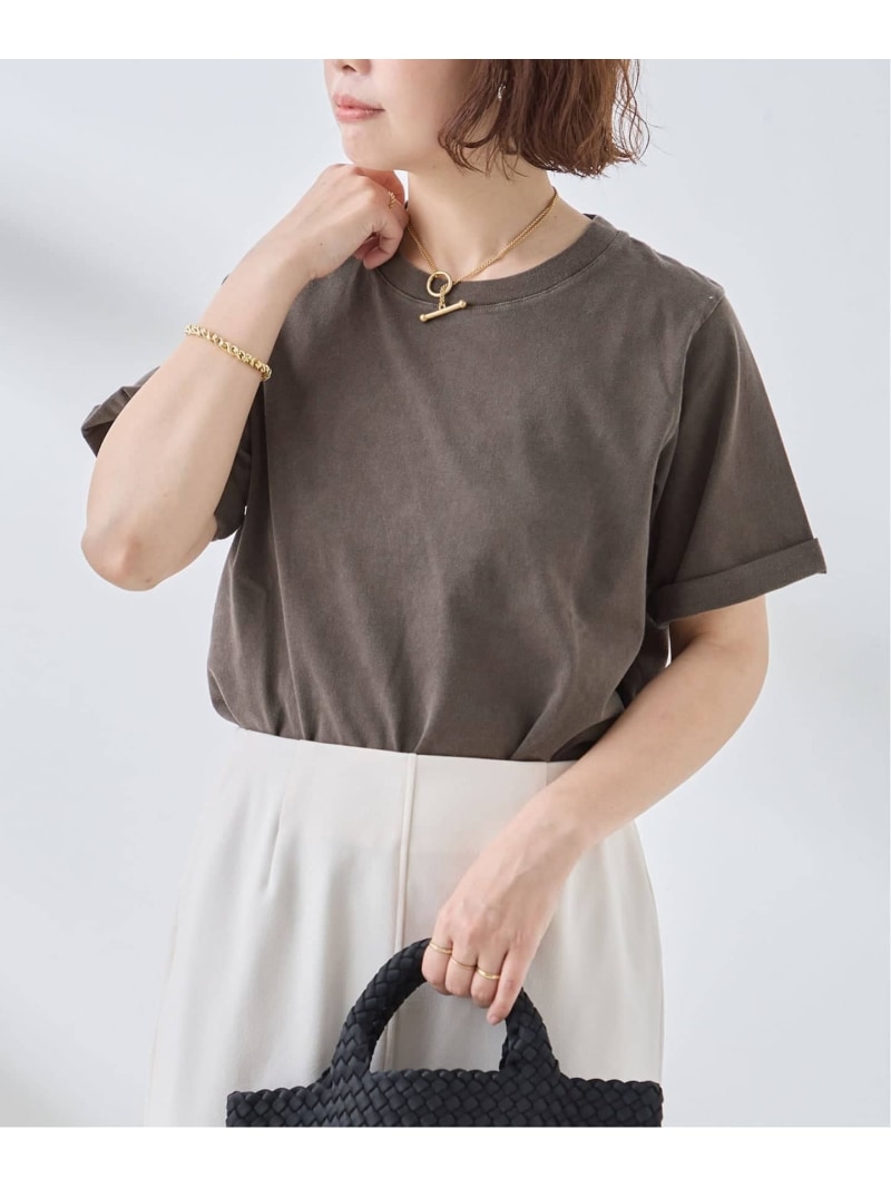 スワイー/ピグメントTシャツ JOURNAL STANDARD L'ESSAGE ジャーナルスタンダード レサージュ トップス カットソー・Tシャツ ブラック グレー ホワイト ブラウン