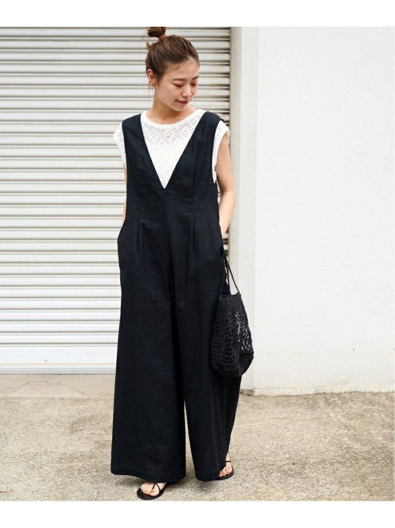 《WEB限定追加予約3》リネンコットンVネックサロペット JOURNAL STANDARD relume ジャーナル スタンダード レリューム オールインワン・オーバーオール オーバーオール・サロペット ブラック【先行予約】*【送料無料】[Rakuten Fashion]のサムネイル
