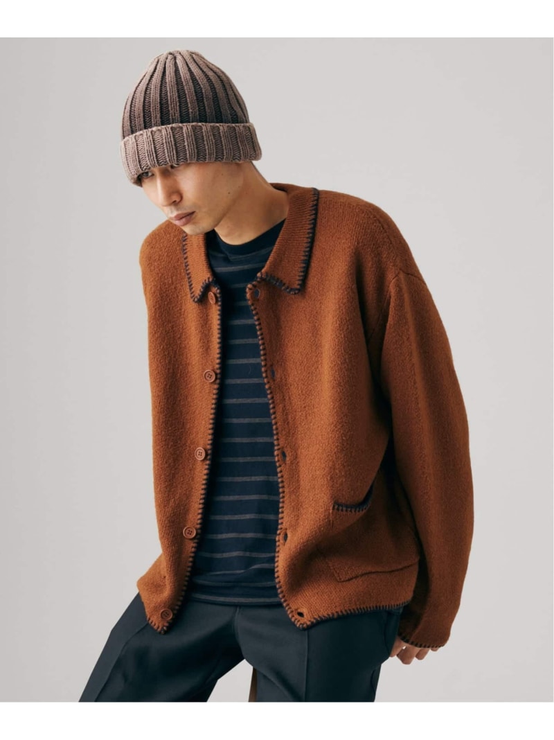 《予約》ブランケット ステッチ シャツ カーディガン JOURNAL STANDARD ジャーナル スタンダード トップス カーディガン パープル グレー ブラック ブラウン【先行予約】*【送料無料】[Rakuten Fashion]