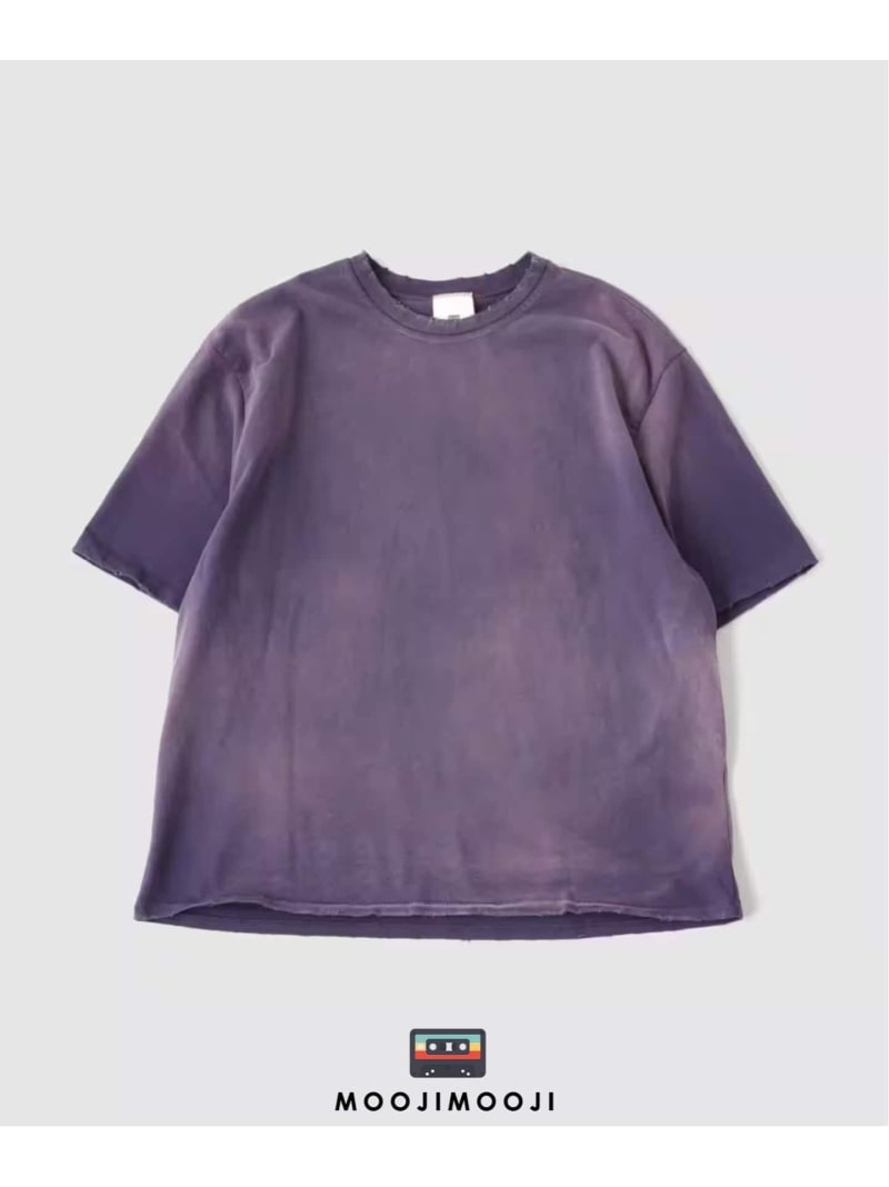樂天商城 - 《予約》MOOJI MOOJI / ム-ジ ム-ジ オーバーサイズ エイジド クロップ Tシャツ JOURNAL STANDARD ジャーナル スタンダード トップス カットソー・Tシャツ ホワイト ブラック パープル【先行予約】*【送料無料】[Rakuten Fashion]