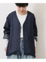 《予約》リヨセルデニム Vネックシャツ journal standard luxe ジャーナルスタンダード ラックス トップス シャツ・ブラウス ネイビー【先行...