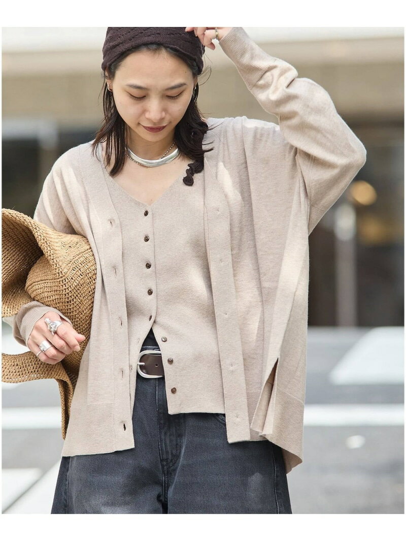 樂天商城 - 《予約》ウォッシャブルコットンシルクミックスVネックカーディガン JOURNAL STANDARD ジャーナル スタンダード トップス カーディガン ベージュ グレー ブラック【先行予約】*【送料無料】[Rakuten Fashion]