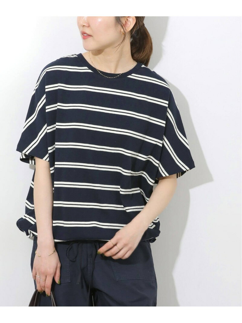 Rakuten - フレンチスリーブボーダーTシャツ JOURNAL STANDARD relume ジャーナル スタンダード レリューム トップス カットソー・Tシャツ ブラック ネイビー ベージュ【送料無料】[Rakuten Fashion]