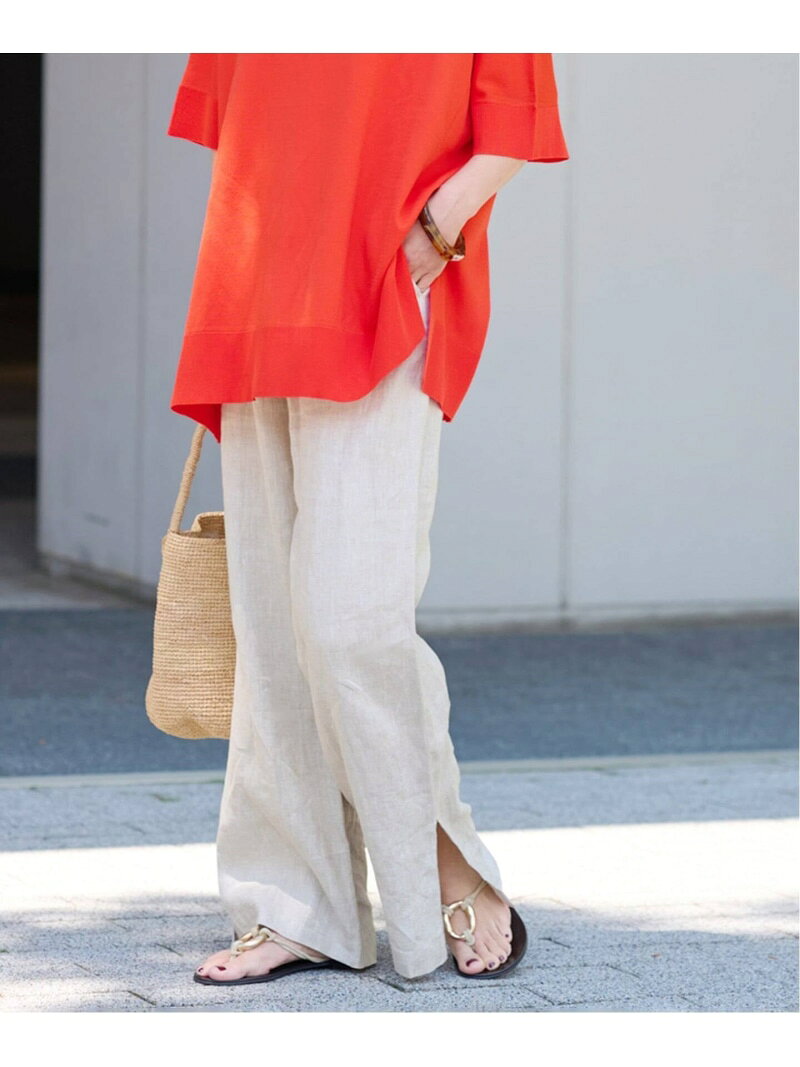 《一部WEB限定追加予約 / 新色 / 新サイズ》麻スリットイージーパンツ JOURNAL STANDARD relume ジャーナル スタンダード レリューム パンツ その他のパンツ ブラウン イエロー ブラック ピンク ブルー ベージュ ネイビー【先行予約】*【送料無料】[Rakuten Fashion]