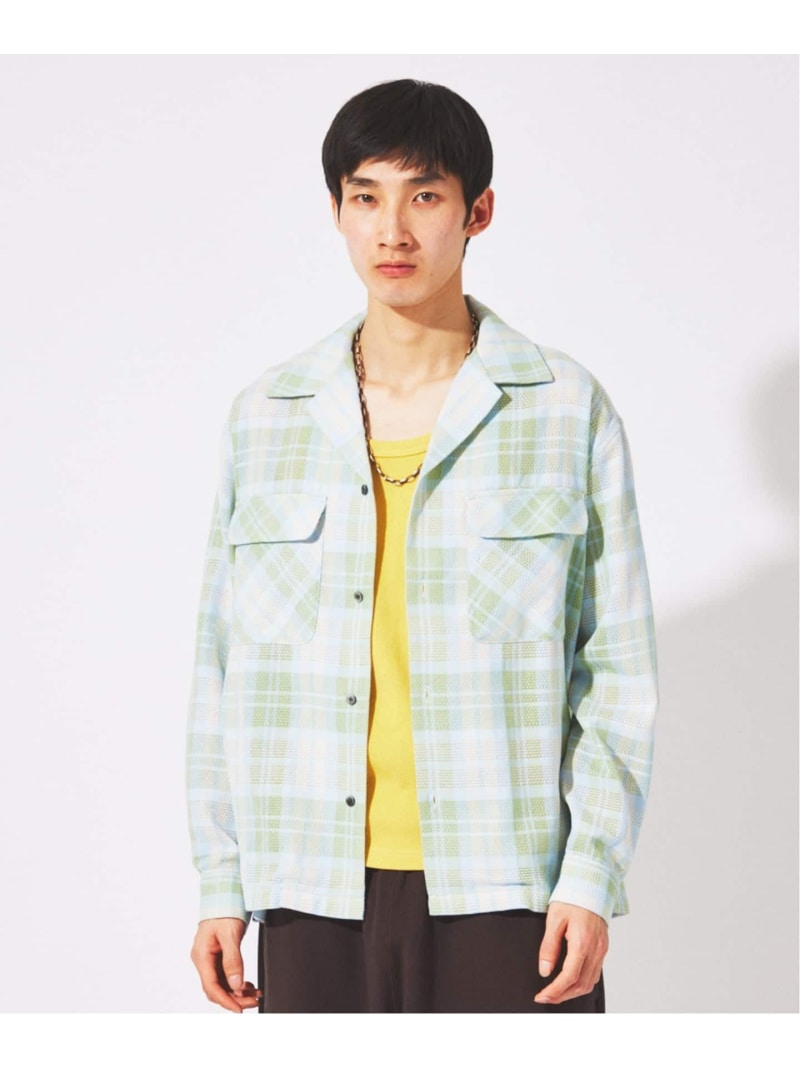 樂天商城 - エアリー チェック オープンカラー シャツ JOURNAL STANDARD ジャーナル スタンダード トップス シャツ・ブラウス グリーン ブルー オレンジ ホワイト【送料無料】[Rakuten Fashion]