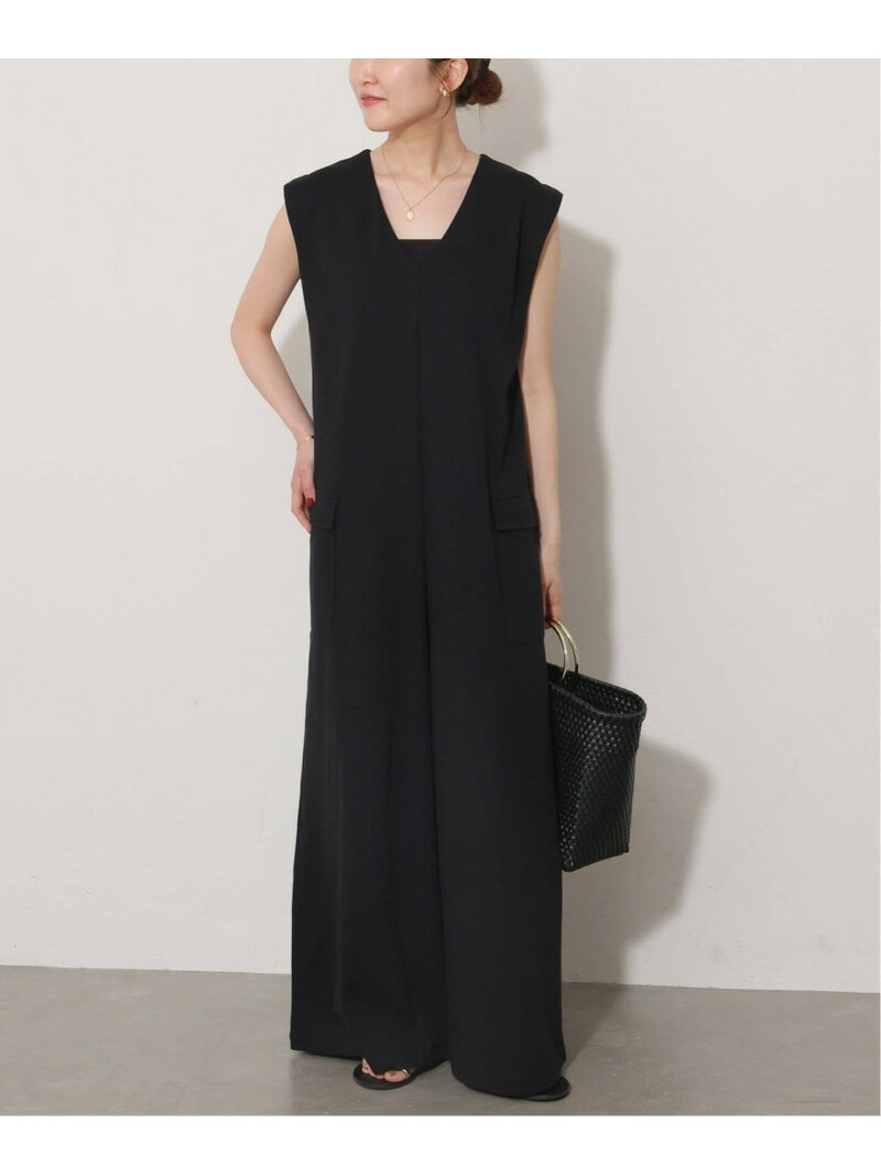 [Pre-order] Ponte All-in-One JOURNAL STANDARD relume All-in-One/Overalls All-in-One/Jumpsuit Black Brown [Pre-order] *[Free Shipping] [Rakuten Fashion]