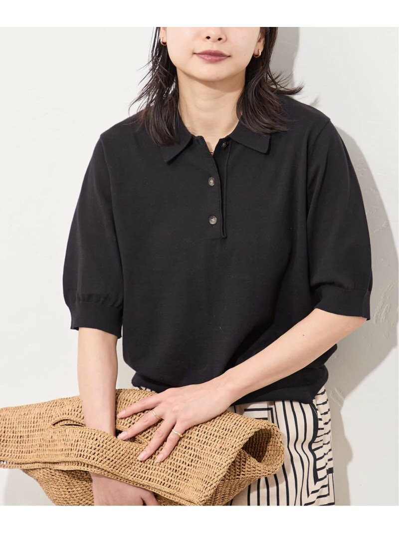 樂天商城 - 《追加2》ウォッシャブル ポロシャツ JOURNAL STANDARD ジャーナル スタンダード トップス ニット ブラック ネイビー【送料無料】[Rakuten Fashion]