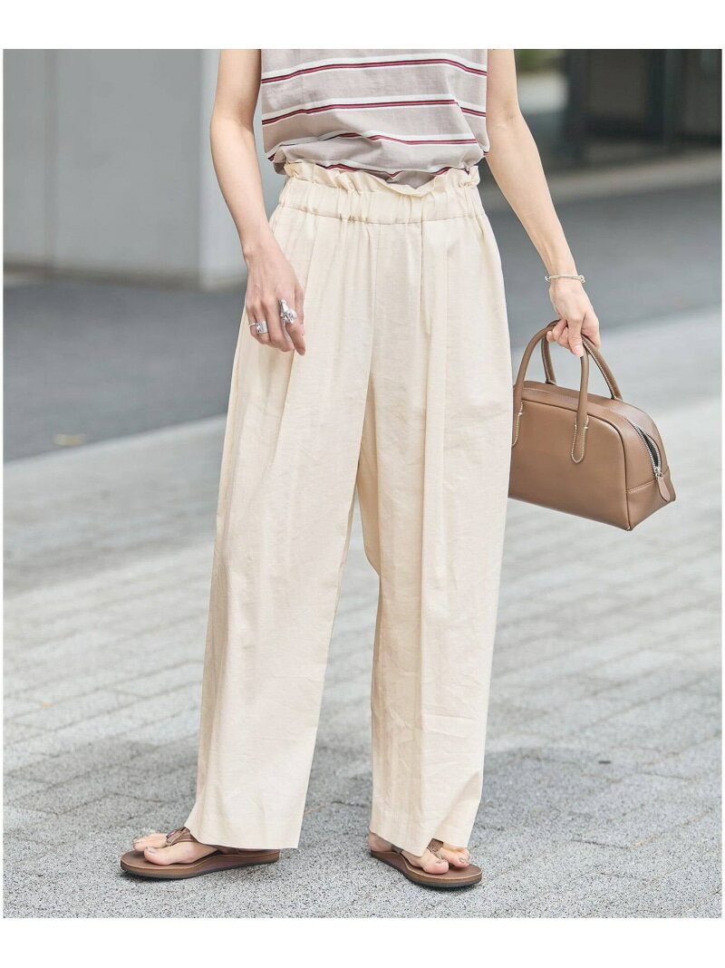 Rakuten - 《追加》ウォッシャブルコットンリネンIVISストレートパンツ JOURNAL STANDARD ジャーナル スタンダード パンツ その他のパンツ ブラウン ネイビー ベージュ ブラック【送料無料】[Rakuten Fashion]