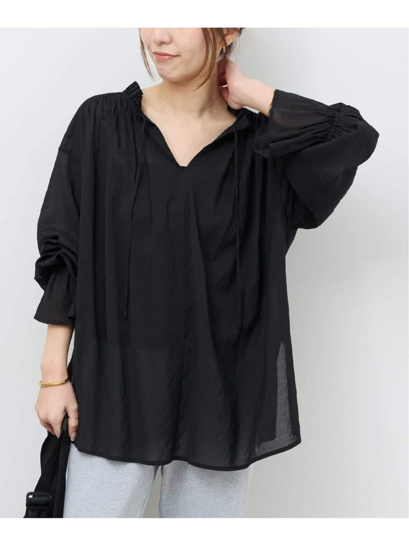 Rakuten - メランジフリルブラウス JOURNAL STANDARD relume ジャーナル スタンダード レリューム トップス シャツ・ブラウス ブルー ホワイト ブラック【送料無料】[Rakuten Fashion]