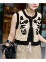 《予約》Flower Embroidered KNカーディガン JOURNAL STANDARD ジャーナル スタンダード トップス ベスト・ジレ ベージュ ホ...