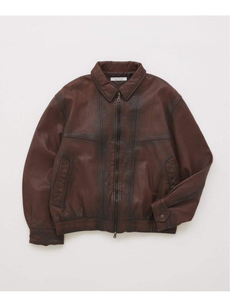 Leather Jacket - ゴート レザー エイジング ダッド ブルゾン JOURNAL STANDARD ジャーナル スタンダード ジャケット・アウター ライダースジャケット ブラウン【送料無料】[Rakuten Fashion]