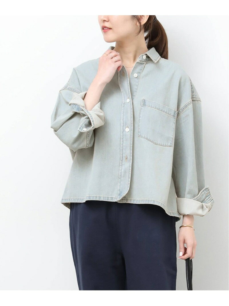 Rakuten - クロップドデニムシャツ JOURNAL STANDARD relume ジャーナル スタンダード レリューム トップス シャツ・ブラウス ブルー【送料無料】[Rakuten Fashion]
